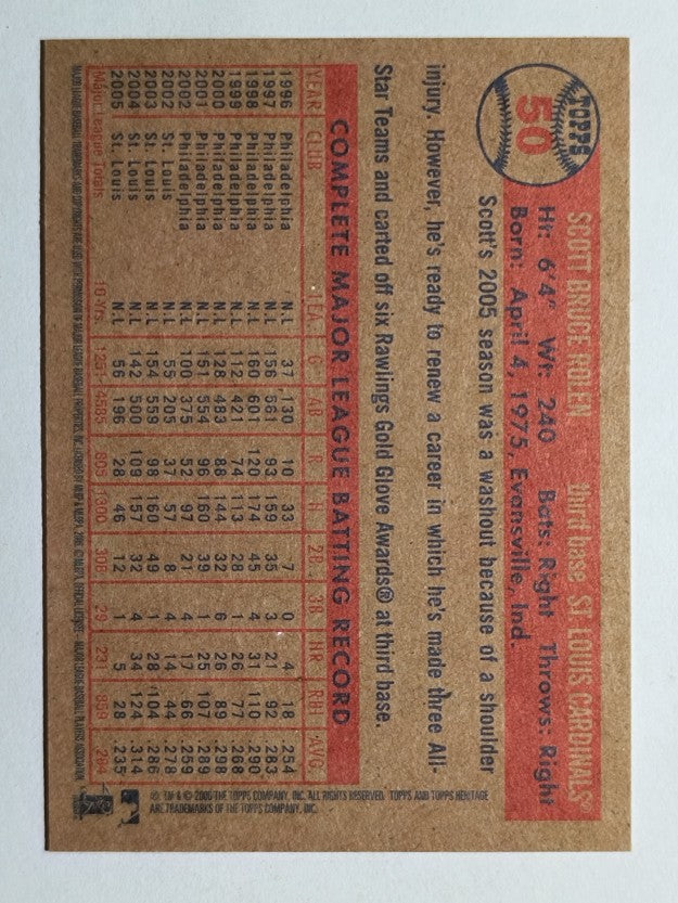 2006 Topps Heritage #50 Scott Rolen