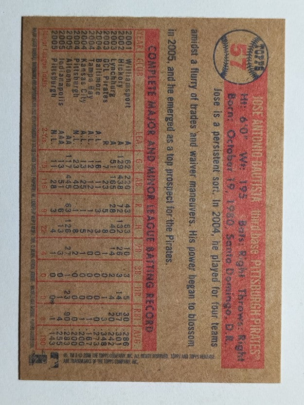 2006 Topps Heritage #57 Jose Bautista