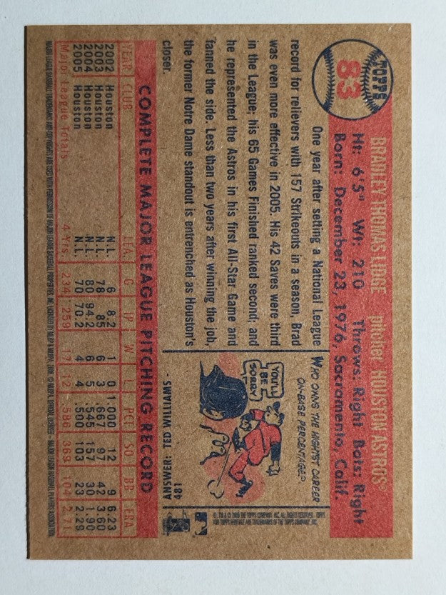 2006 Topps Heritage #83 Brad Lidge
