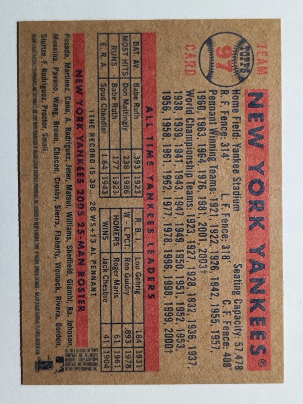 2006 Topps Heritage #97 New York Yankees TC