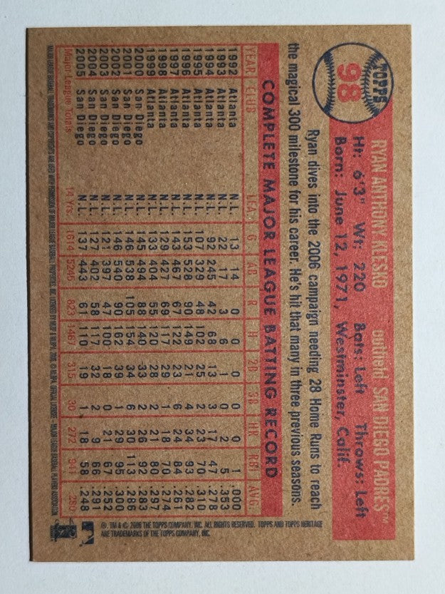 2006 Topps Heritage #98 Ryan Klesko