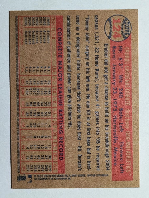 2006 Topps Heritage #124 Erubiel Durazo