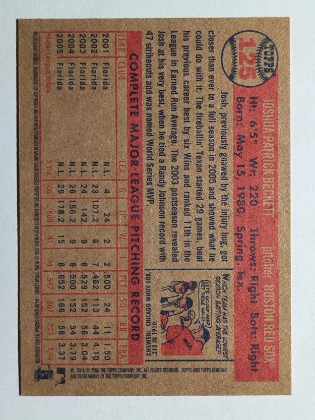 2006 Topps Heritage #125 Josh Beckett