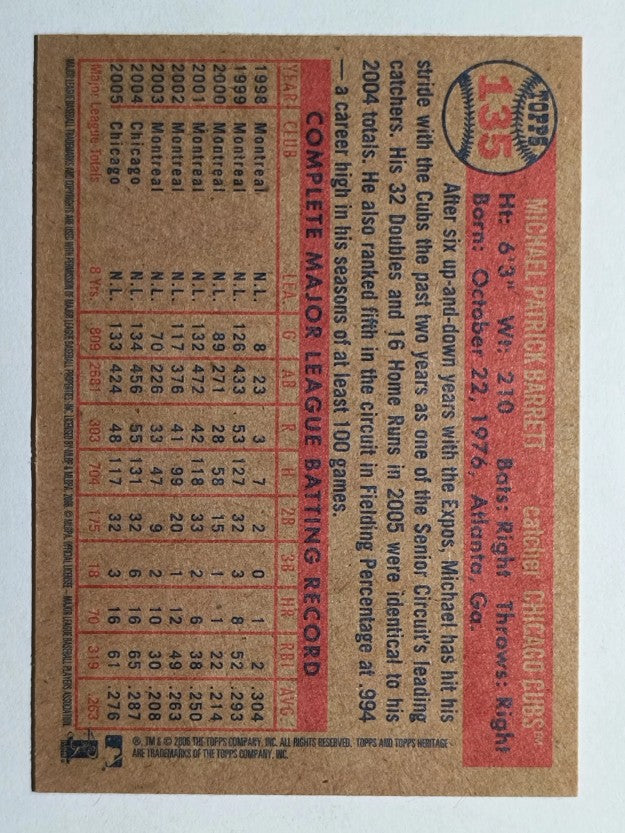 2006 Topps Heritage #135 Michael Barrett