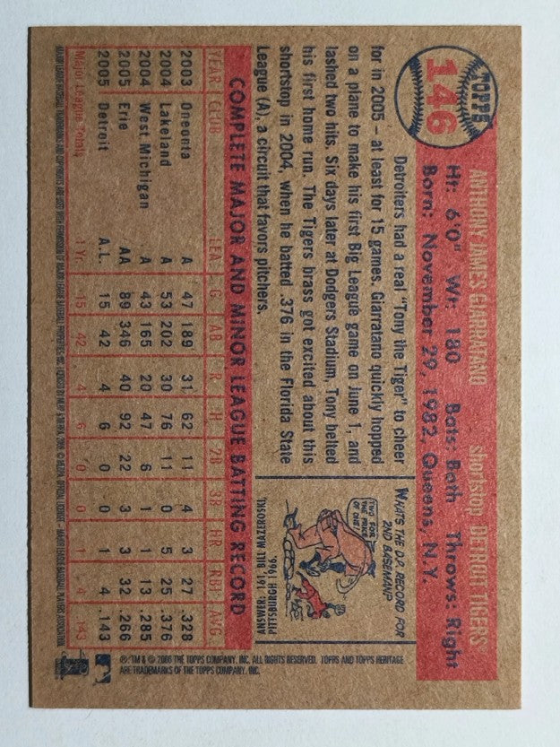 2006 Topps Heritage #146 Tony Giarratano
