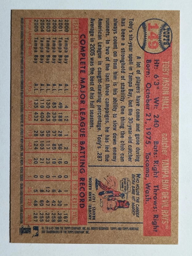 2006 Topps Heritage #149 Toby Hall