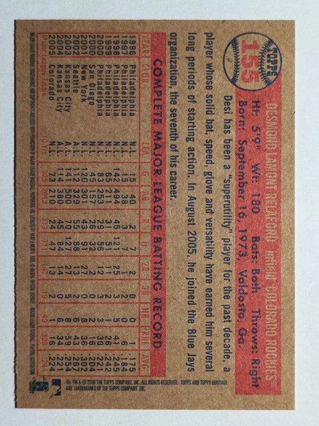 2006 Topps Heritage #155 Desi Relaford