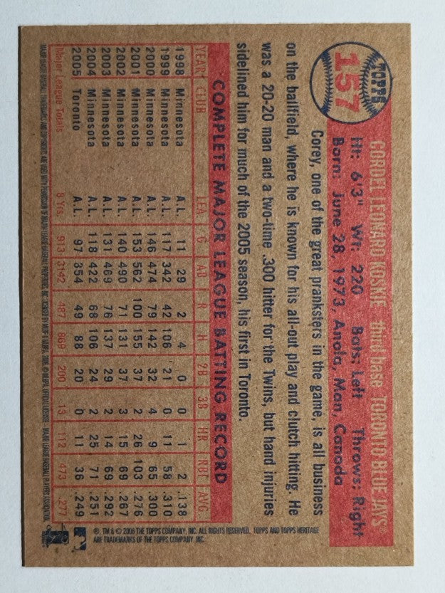 2006 Topps Heritage #157 Corey Koskie