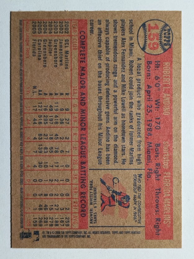 2006 Topps Heritage #159 Robert Andino RC