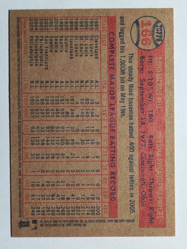 2006 Topps Heritage #166 David Bell
