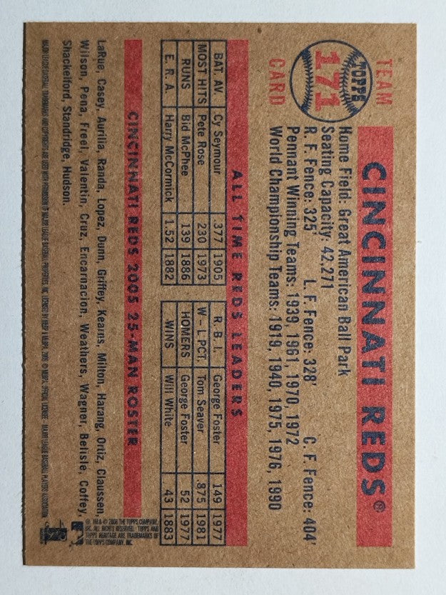 2006 Topps Heritage #171 Cincinnati Reds TC