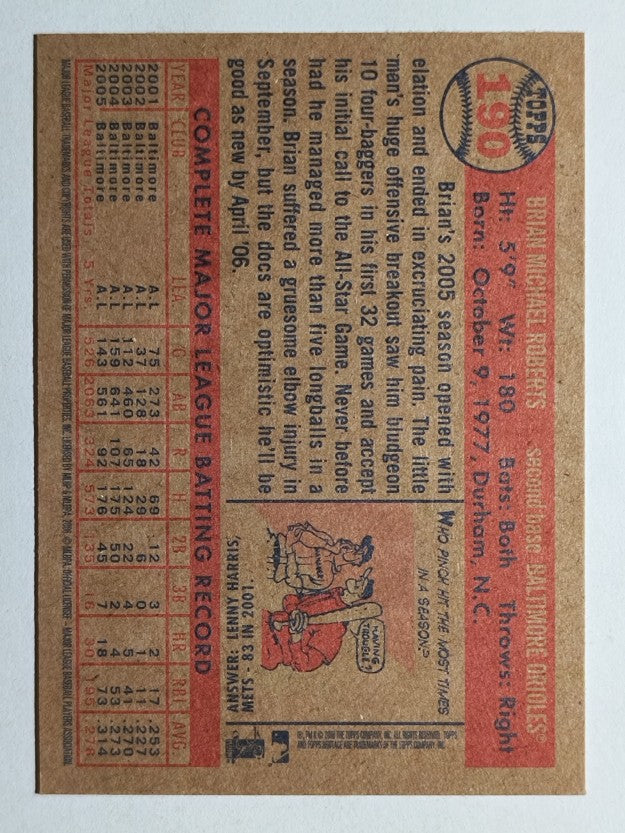 2006 Topps Heritage #190 Brian Roberts