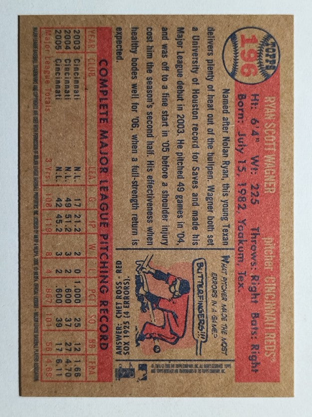 2006 Topps Heritage #196 Ryan Wagner