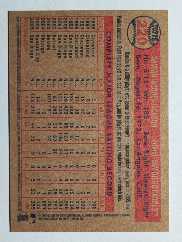 2006 Topps Heritage #220 Damian Jackson