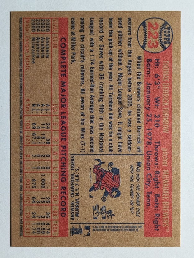 2006 Topps Heritage #223 Derrick Turnbow