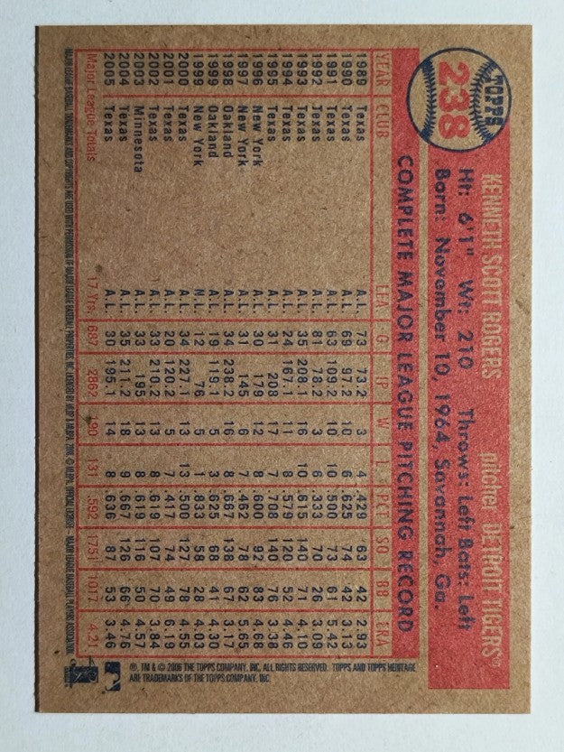 2006 Topps Heritage #238 Kenny Rogers