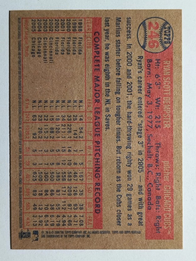 2006 Topps Heritage #246 Ryan Dempster