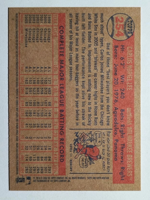 2006 Topps Heritage #254 Carlos Lee