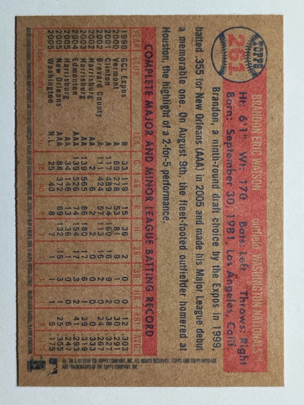2006 Topps Heritage #261 Brandon Watson