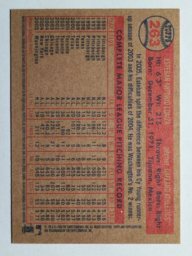 2006 Topps Heritage #263 Esteban Loaiza