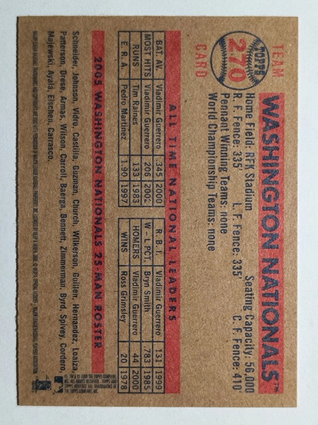 2006 Topps Heritage #270 Washington Nationals TC