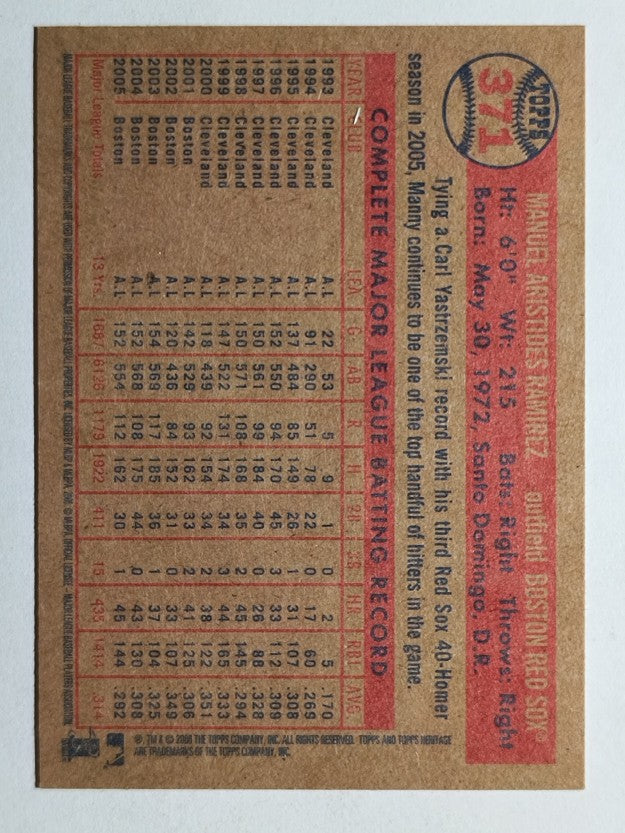 2006 Topps Heritage #371 Manny Ramirez
