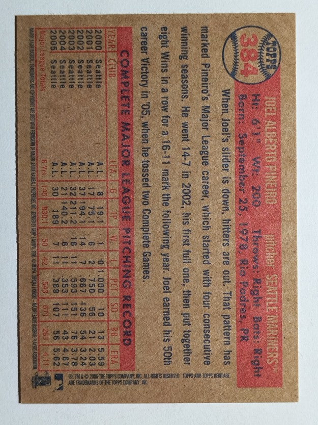 2006 Topps Heritage #384 Joel Pineiro