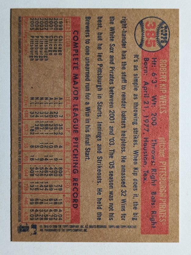 2006 Topps Heritage #385 Kip Wells