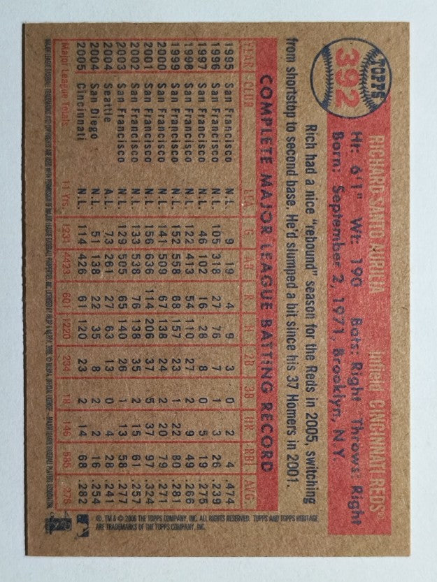 2006 Topps Heritage #392 Rich Aurilia