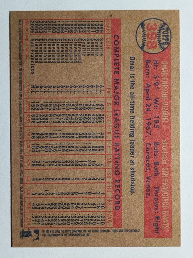 2006 Topps Heritage #398 Omar Vizquel