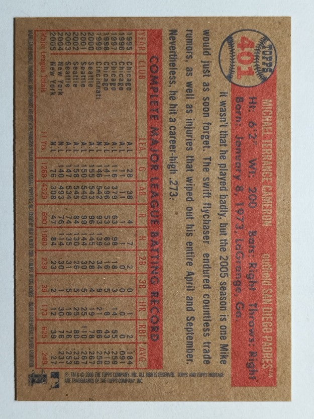 2006 Topps Heritage #401 Mike Cameron