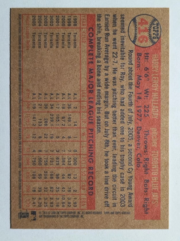 2006 Topps Heritage #416 Roy Halladay