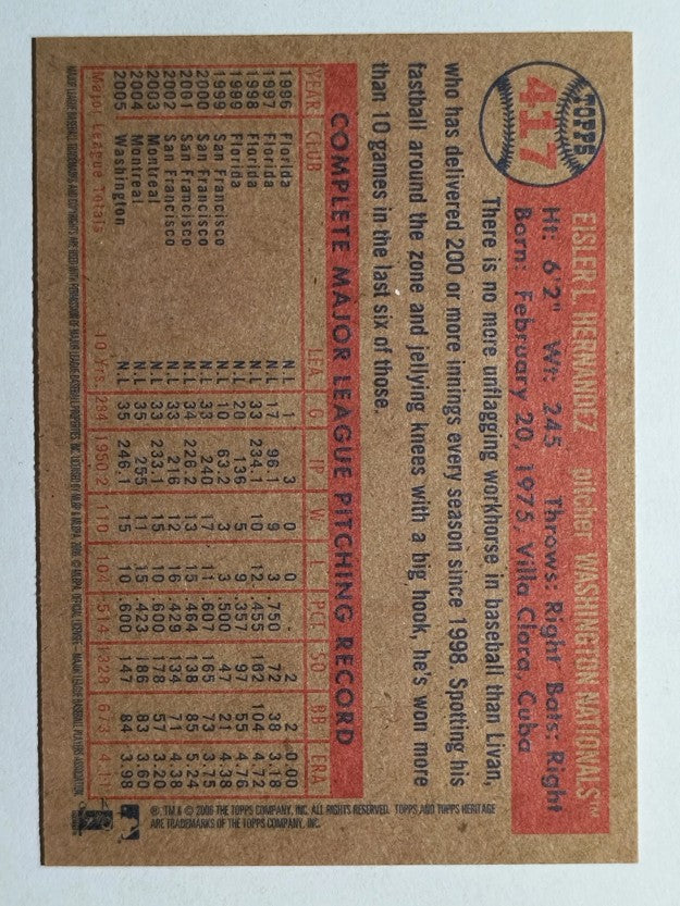 2006 Topps Heritage #417 Livan Hernandez