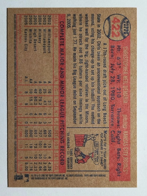 2006 Topps Heritage #422 Chris Demaria RC