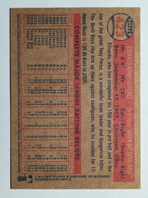 2006 Topps Heritage #423 Eduardo Perez
