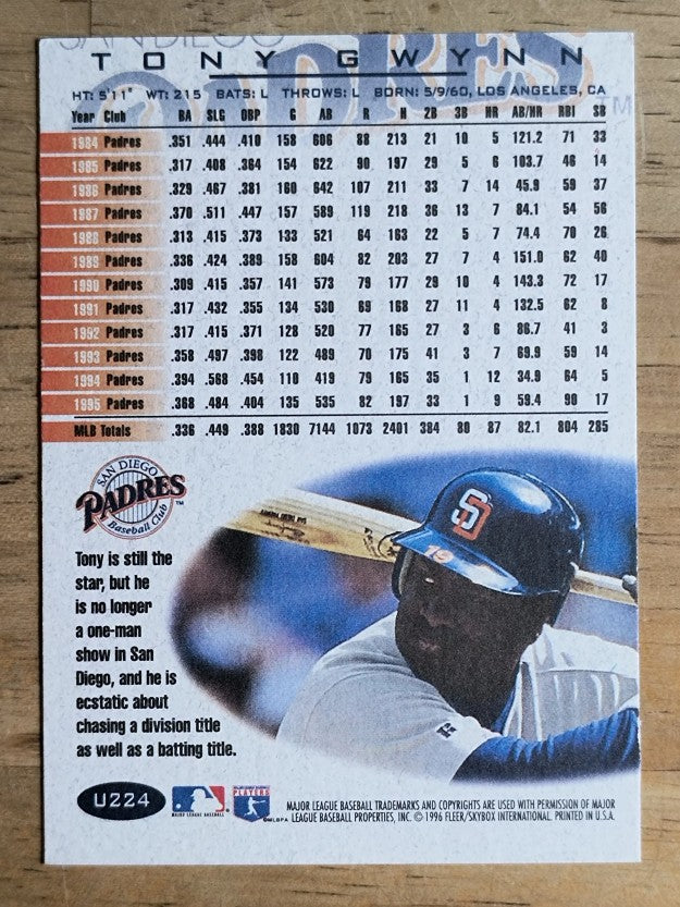 1996 Fleer Update #U224 Tony Gwynn ENC