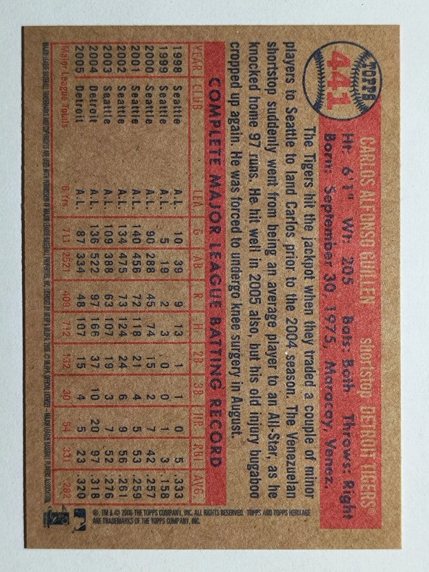 2006 Topps Heritage #441 Carlos Guillen