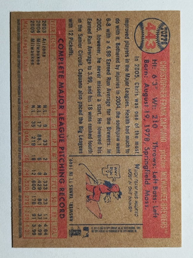 2006 Topps Heritage #443 Chris Capuano