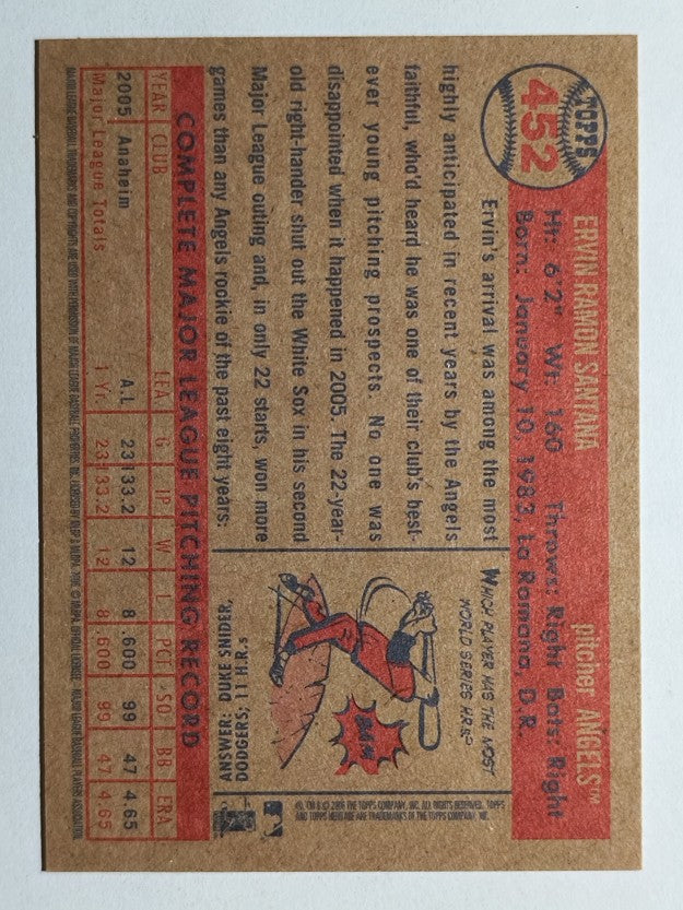 2006 Topps Heritage #452 Ervin Santana