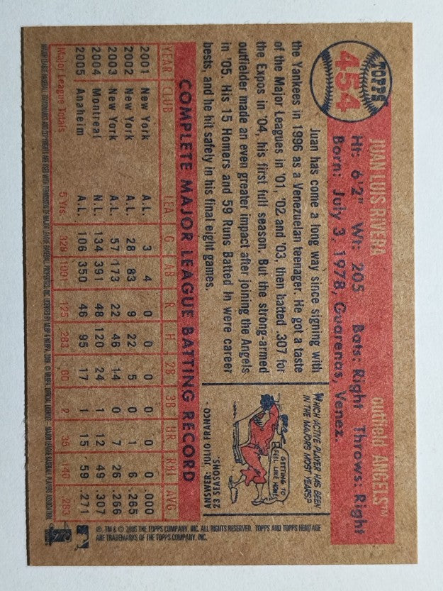 2006 Topps Heritage #454 Juan Rivera