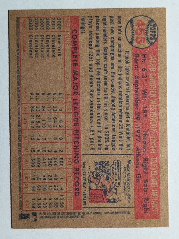 2006 Topps Heritage #455 Jake Westbrook