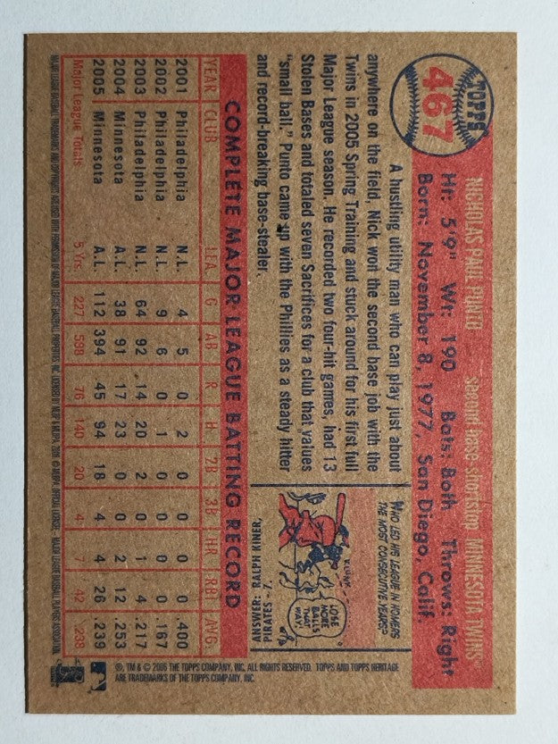 2006 Topps Heritage #467 Nick Punto