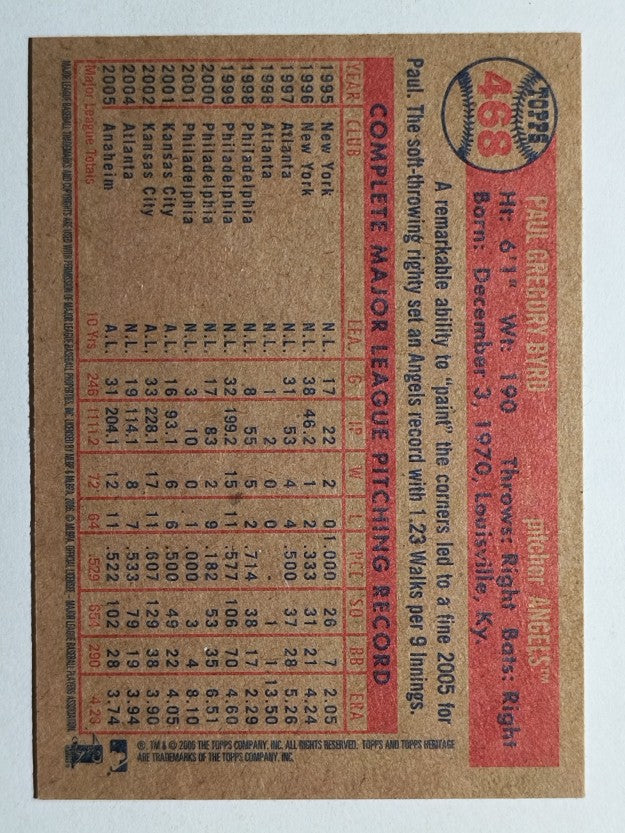 2006 Topps Heritage #468 Paul Byrd