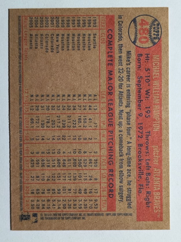 2006 Topps Heritage #480 Mike Hampton