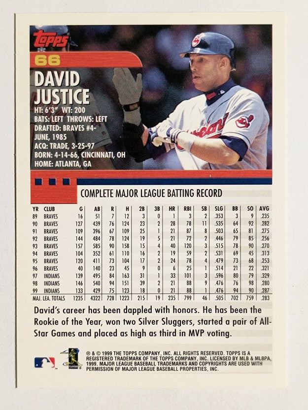 2000 Topps #66 David Justice
