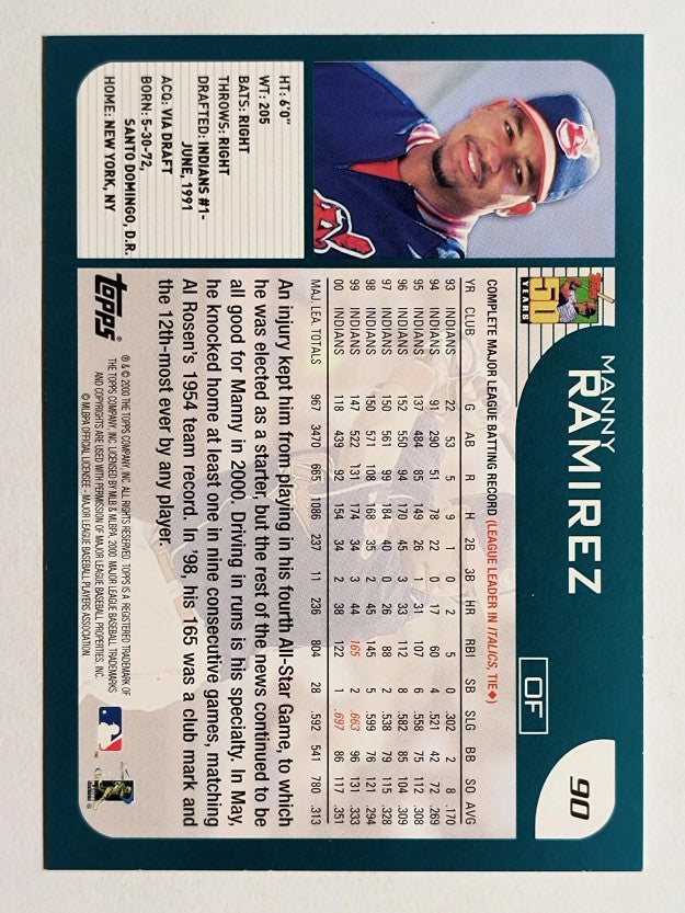2001 Topps #90 Manny Ramirez