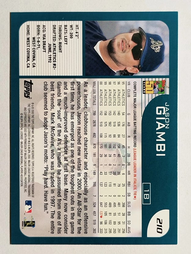 2001 Topps #210 Jason Giambi