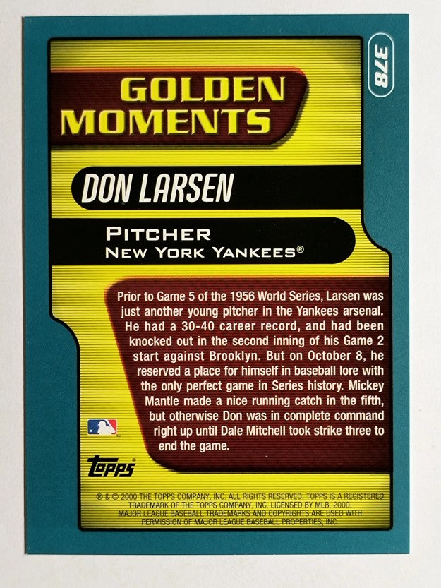 2001 Topps #378 Don Larsen GM