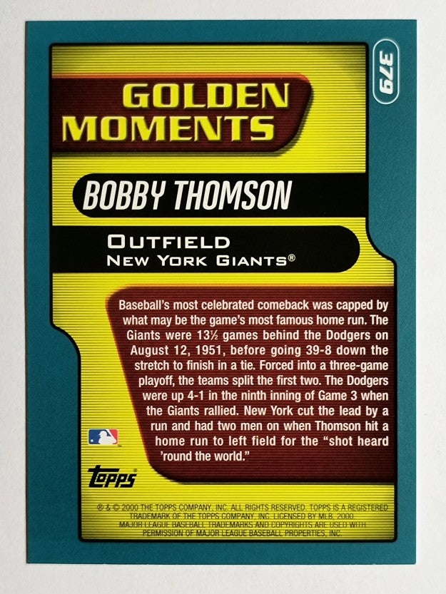 2001 Topps #379 Bobby Thomson GM