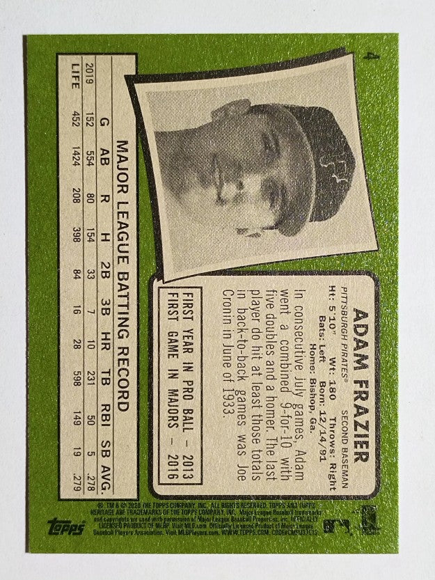 2020 Topps Heritage #4 Adam Frazier